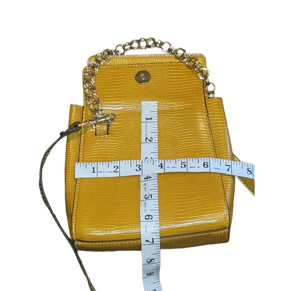 Topshop Brown Leather Chain Crossbody Bag OS Animal Print Boho Classic Workwear - Picture 7 of 8